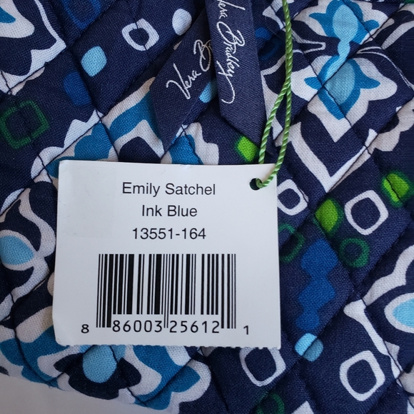 NWT Vera Bradley Emily Satchel in Ink Blue - Picture 7 of 7
